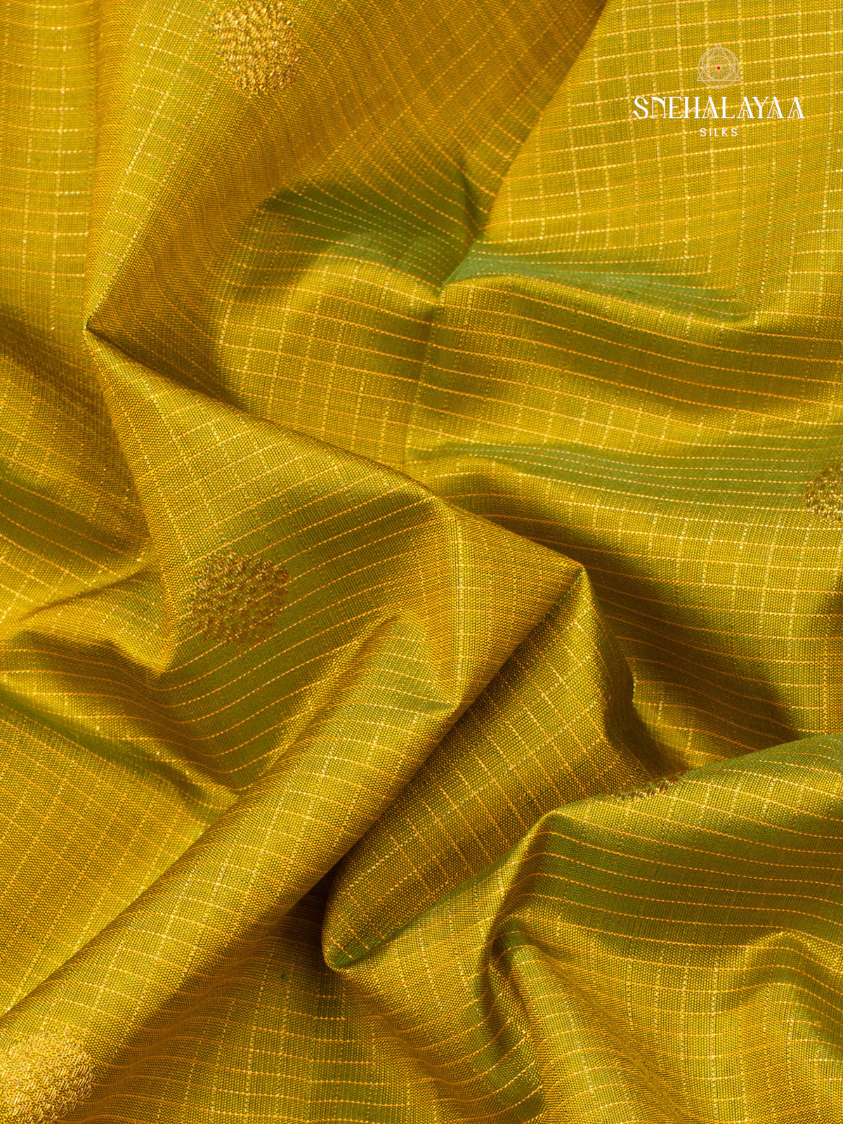 Mustard Green Kanjivaram Silk Saree